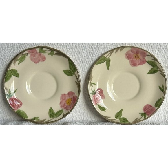 Vintage Franciscan Dinnerware 2 Saucers Desert Rose England 1985-early 2000s EUC - Picture 6 of 12